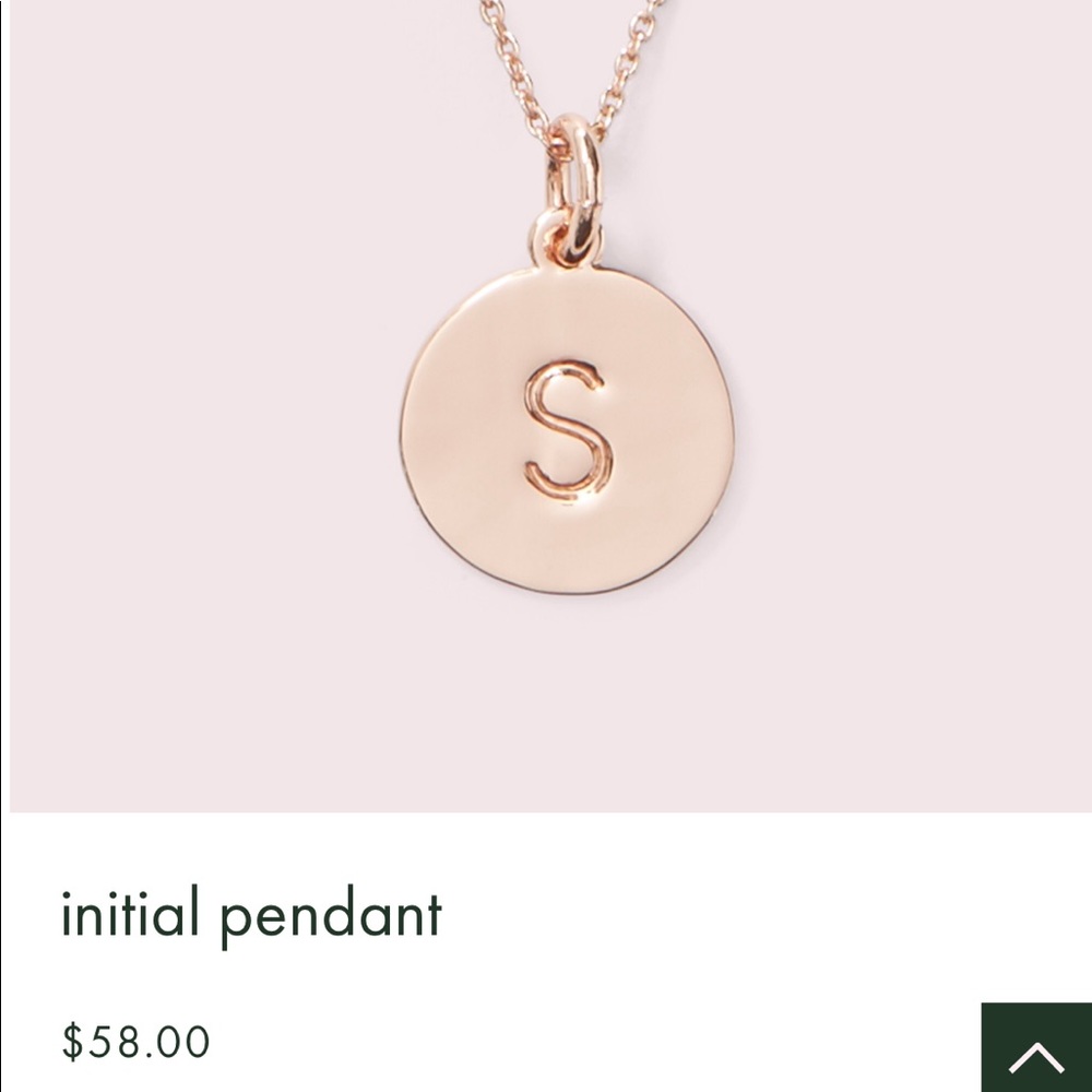 Kate Spade rose gold initial pendant